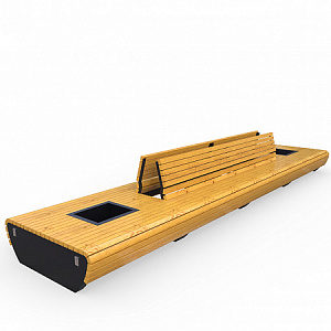 Скамья с 2-мя вазонами Nesso с USB зарядкой 01.504.Э